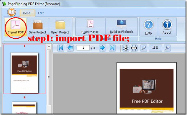 PageFlipping PDF Editor Step1